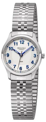 Regent BA-885 Damenuhr mit Zugband Silberfarben 1