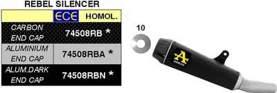Immagine prodotto di Marmitta slip-on ARROW rebel con fondello in carbonio per Brixton Crossfire 500 x