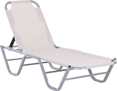 Outsunny Lehátko Beach Lounger 5-stupňové zahradní lehátko Relax Lounger Alu Beige