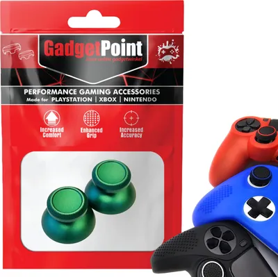 Produktbild von Thumbgrips - Thumb Grips voor PlayStation, PS5, Xbox X/S, One & Switch Pro Controller - Gaming Thumbgrips - Performance Anti-Slip Thumbsticks - Bescherming Accessoires - Glimmend - Groen -