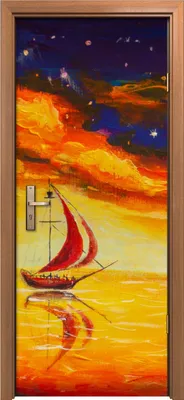 Produktbild von Türposter 80x200 cm Türaufkleber Türtapete Türfolie Klebefolie Laternenfeuer auf der Brücke Schiff