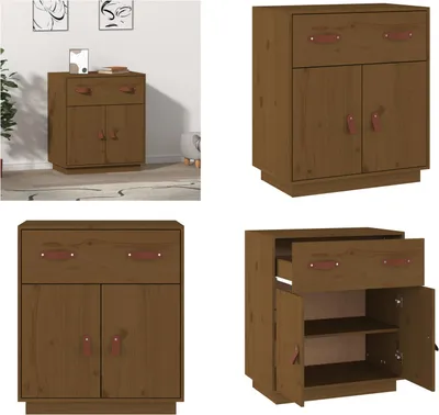Produktbild von vidaXL Sideboard Honigbraun 65,5x40x75 cm Massivholz Kiefer - Sideboard - Sideboards - Schrank - Lagerschrank