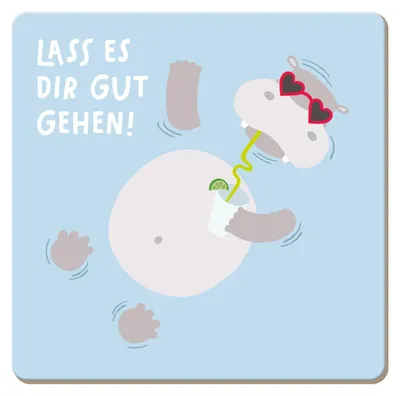 Produktbild von Getränkeuntersetzer, Zubehör für Gläser, Getränke, Tassen, Glasuntersetzer, abwischbar, Korkuntersetzer Lass es Dir gut gehen!