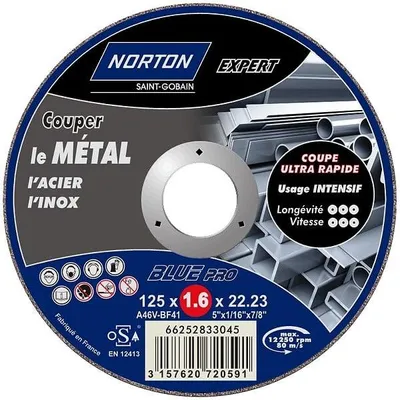 Image de Disque à tronçonner métal, inox diamètre 125mm