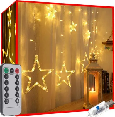 Zdjęcie produktu dla Kurtyna świetlna 138LED USB - ciepła biel KŚ19750