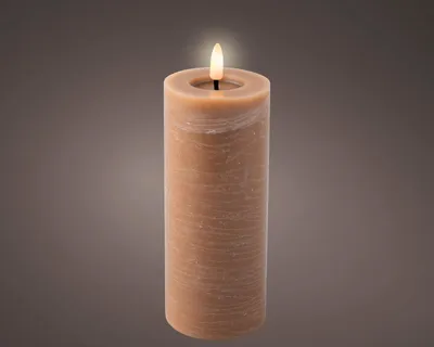 Produktbild von Kaemingk LED Kerze Wachs hellbraun/warmweiss 19cm