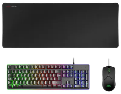 Produktbild von Mars Gaming MCPXBES, Kabelgebunden, USB, Membran Key Switch, RGB-LED, Schwarz, Maus enthalten