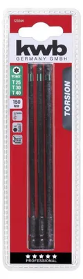 Productafbeelding van Torsie bitset T25 T30 T40 150 mm Torx kaart Eurofix