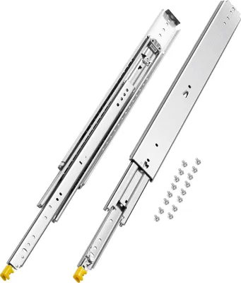 Obrázek produktu pro VEVOR 1 pár pojezdů zásuvek s plným výsuvem 711 mm, nosnost 226 kg, pojezdy zásuvek, kuličková ložiska s ráčnou, boční teleskopické pojezdy, ideální pro skříně, průmyslové zásuvky