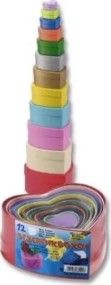 Produktbild von folia Geschenkboxen "Herzen",12 Stück Größen/Farben sortiert