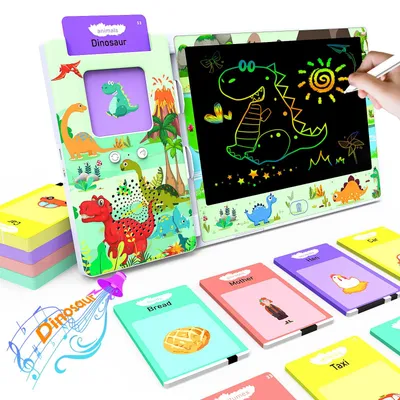 Obrázek produktu pro 112 slov Mluvící kartičky pro děti, 2 v 1 LCD tabule, kartičky pro děti od 2 let, učení slov předškolní děti dárek pro chlapce a dívky, zelená