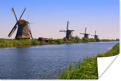 Produktbild von MuchoWow® Poster Niederlande - Mühle - Wasser 60x40 cm - Schlafzimmerdekoration