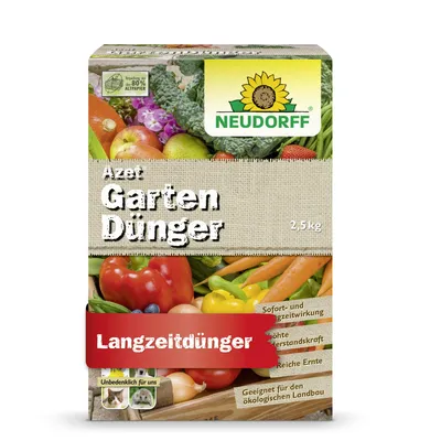 Produktbild von Neudorff Azet UniversalDünger - 2,5 kg organischer Sofort- & Langzeitdünger für Paprika, Tomaten, Möhren und Gartensträucher
