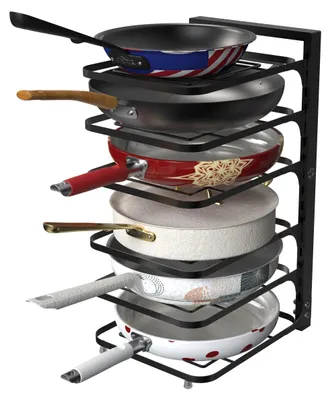 Produktbild von 6-lagiges verstellbares Pannenregal - Küchenregal - Organizer für Töpfe und Deckel
