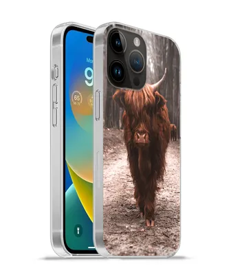 Produktbild von MuchoWow® Handyhülle Schutzhülle Hülle für Apple iPhone 14 Pro Max Schottischer Hochländer - Wald - Kuh - Tiere - Natur Silikon Softcase Handy Hülle - Hardcover