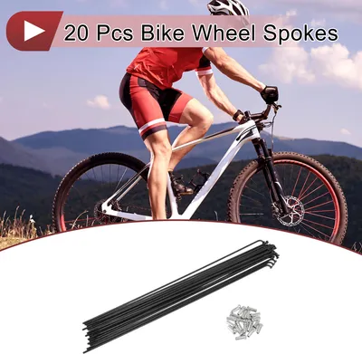 Produktbild von 20 Set 13G Fahrradspeichen 241mm Fahrradspeichen 304 Edelstahl Schwarz