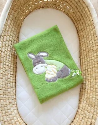 Produktbild von Fleecedecke für Babys - Esel Lucek grün