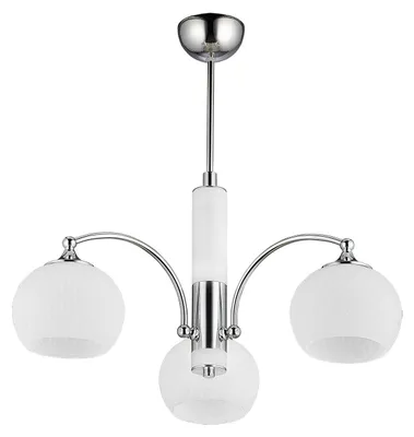Obrázek produktu pro Závěsné svítidlo LARGO, chromovo-bílé, 3xE27x40W, kov, rozměry: 52x58x58 cm, IP20, Jupiter