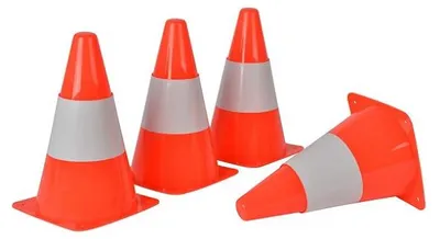 Image de Set de 4 cônes de signalisation - sport accessoire foot basket - jouet plein air