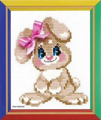 Produktbild von Riolis Happy Bee Kreuzstich-Stickset "Hasenbaby", Zählmuster