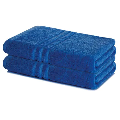 Produktbild von Lavea® 2er Set Badetuch 100 x 150 cm Baumwolle, saugstarkes Duschtuch groß, Frottier Elena, Duschhandtuch, weich, waschbar 60 °C, trocknergeeignet, Royalblau
