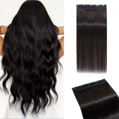Produktbild von Clip In Extensions Echthaar 25cm Natürliches Schwarz 40g