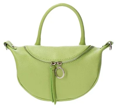 Obrázok produktu pre Dámska kožená kabelka s zipsom a odnímateľným popruhom  Italy Beige UNICA 26x13x8 cm