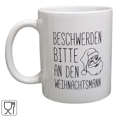 Produktbild von Weihnachtsmann-Tasse, Weiß, 350 ml
