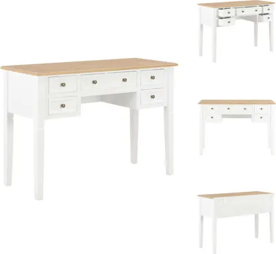 Zdjęcie produktu dla vidaXL Biurko białe 109,5 x 45 x 77,5 cm drewno - Biurka