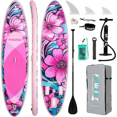 Produktbild von Aufblasbares Stand-Up-Paddle-Board, 165 kg Tragfähigkeit, Komplettes Zubehörset, SUPFW36B