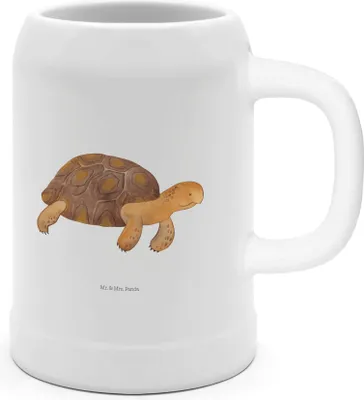 Produktbild von Mr. & Mrs. Panda Seidel Schildkröte Marschieren - Weiß - Geschenk, Schildkröten, Keramikkrug, Bierhumpen, Krug, Bier, Motivation, Abenteuer, Steinkrug, Neustart, Urlaub