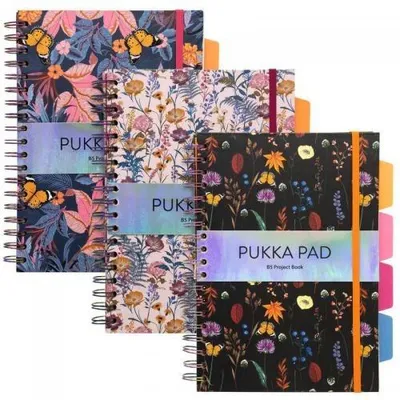 Produktbild von Projektbuch Bloom B5/100K, gemischte Linien (3 Stück) PUKKA