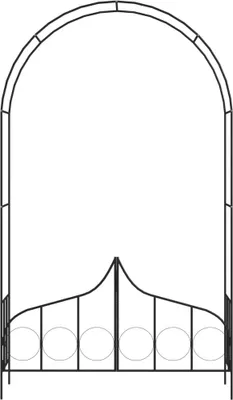 Obrázek produktu pro vidaXL Růžový oblouk s bránou černý 138 x 40 x 238 cm železo