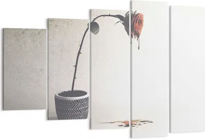 Produktbild von Bild auf Leinwand - Leinwandbild - 5 Teile - Symbol Rose Leiden - 150x100cm - Wand Bild - Wanddeko - Wandbilder - Leinwanddruck - Bilder - Wanddekoration - Leinwand bilder - Wandbild - EG150x100-4501