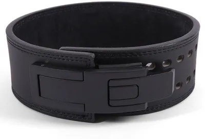 Zdjęcie produktu dla Pas treningowy z mechanizmem dźwigniowym – unisex, przeznaczony do treningu siłowego, martwego ciągu, przysiadów i innych ćwiczeń, zapewnia wsparcie dla dolnej części pleców, wysoka intensywność – czarny, 110 cm