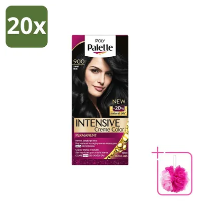 Zdjęcie produktu dla 20 sztuk farby do włosów Poly Palette, odcień 900 (czarny), pojemność 115 ml – zestaw ekonomiczny