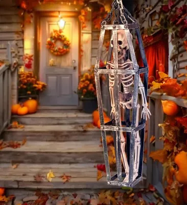 Produktbild von Widmann Hängendes Skelett Kostucha Halloween-Dekoration 44 cm