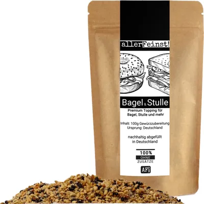 Produktbild von Bagel & Stulle - Seasoning für Brot, Stullen, Bagels, Brötchen, Avocado, Salat Topping und mehr - 100g