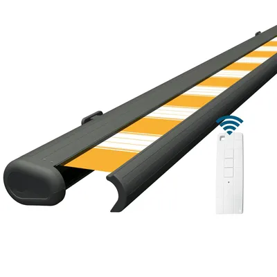 Produktbild von Eclipse Premium elektrische Vollkassettenmarkise Grau 3,5x3 m Tuch: Sonnenfarbe