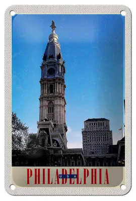 Produktbild von Blechschild Reise 12x18cm Philadelphia USA Amerika Architektur Schild