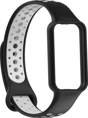 Zdjęcie produktu dla INF Czarny i szary pasek TPU do opaski Redmi Band 2 wygodny i elastyczny 1 sztuka Czarny + szary