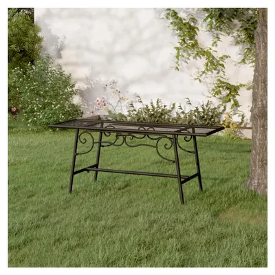 Produktbild von Sitzbank für den Außenbereich 110 cm Schwarz Stahl