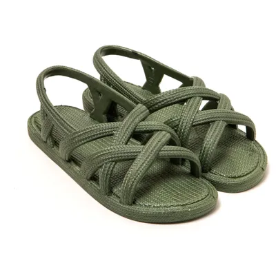 Produktbild von BRASILERAS Damen Sandalen mit rutschfester Sohle bequem schuhe für strand/schwimmbad/stadt militärgrün 39 EU - UBANKA