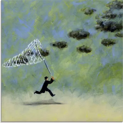 Produktbild von ARTland Glasbild Wolkenfänger Größe: 20x20 cm
