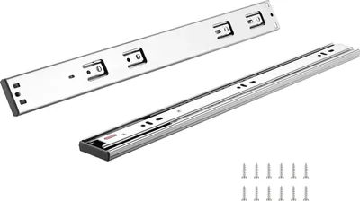 Zdjęcie produktu dla SucceBuy 10 par prowadnic do szuflad 457,2 mm, prowadnice do montażu bocznego, wytrzymałe, w pełni wysuwane prowadnice stalowe, cicho domykające się prowadnice do szafek kuchennych z łożyskiem kulkowym