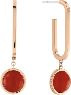 Image de Discrètes boucles d'oreilles dorées avec cornaline 2780769