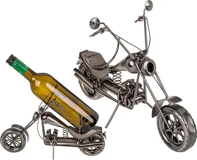 Produktbild von Chopper Motorrad Weinflaschenhalter aus Metall