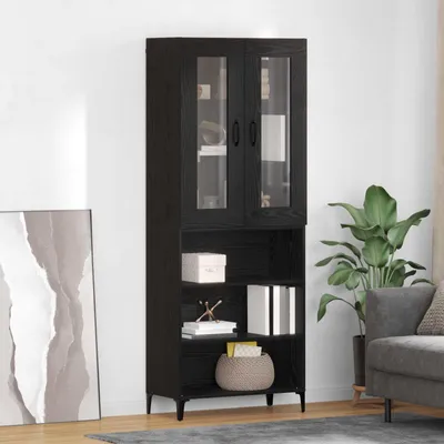 Immagine prodotto di vidaXL Credenza nera look rovere 69,5 x 34 x 180 cm materiale a base di legno