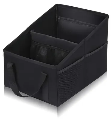 Obrázek produktu pro Organizér do auta na zadní sedadlo a sedadlo spolujezdce, skládací, voděodolný, černý, rozměry 25x31x25x16 cm