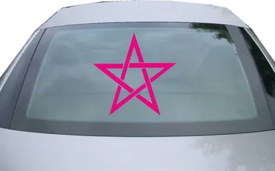 Produktbild von Indigos UG - Aufkleber Heckscheibe & Motorklappe DE2930 - pink - 600x600 mm - Pentagramm - Auto Scheiben Fenster Heckklappe Tuning Racing JDM - Die cut